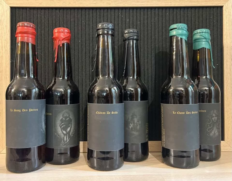 Les trois Imperial Stouts barriqués alignés
